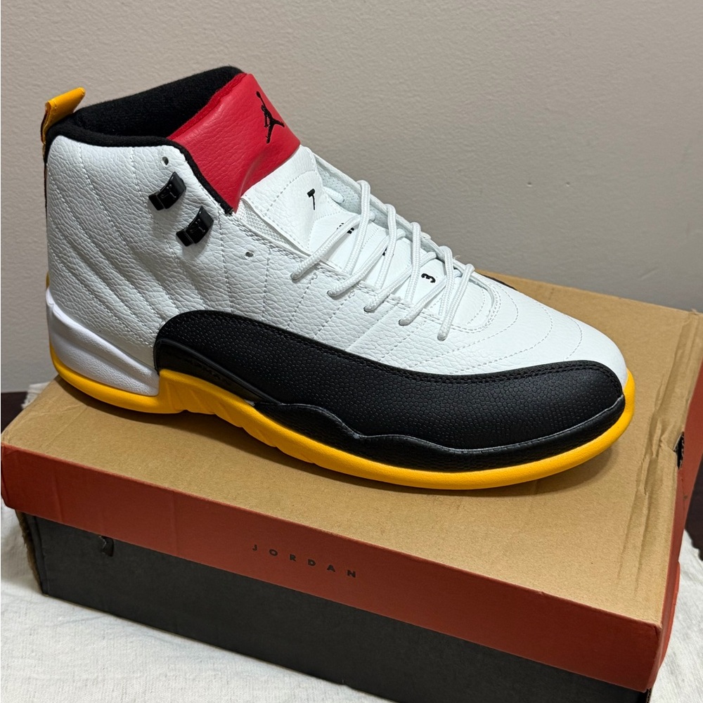 Jordan Men's White, Black, and Red Sneakers